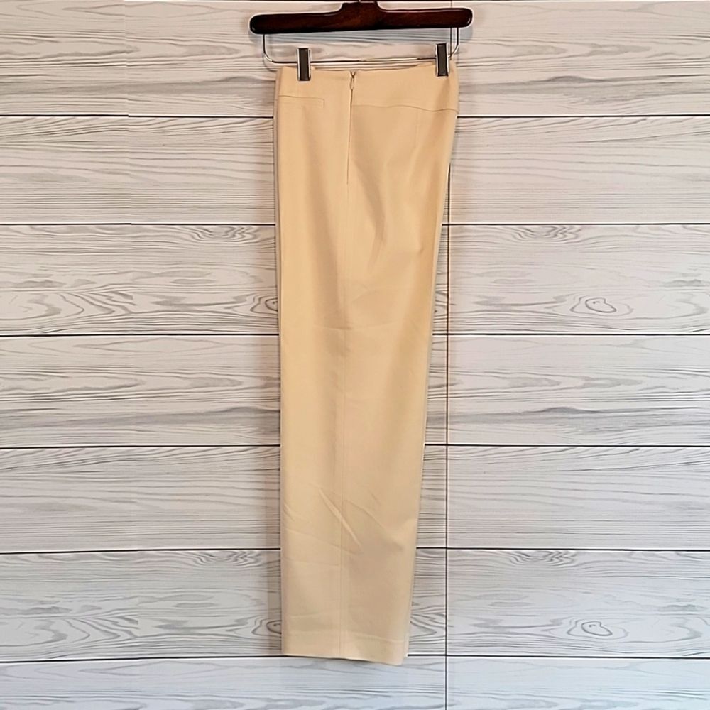 Talbots Petite Wool Dress Pants Wide Straight Leg Ivory Colored Women's Size 2